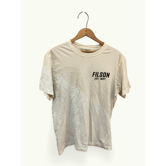 Mens White Filson Co Mountain Logo T-Shirt - Picture 3 of 5